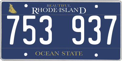 RI license plate 753937