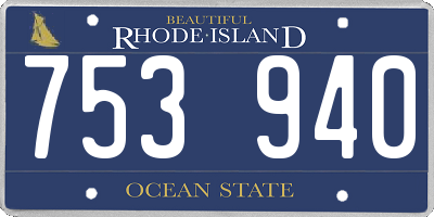 RI license plate 753940