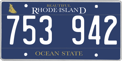 RI license plate 753942