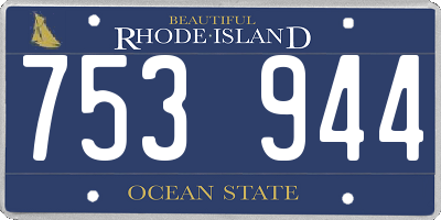 RI license plate 753944