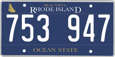 RI license plate 753947
