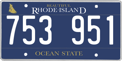 RI license plate 753951