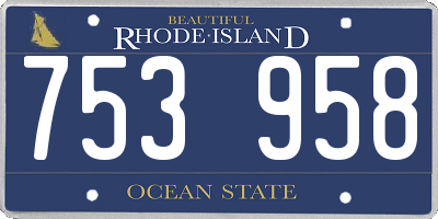 RI license plate 753958