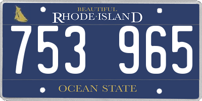 RI license plate 753965