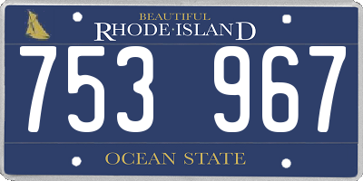 RI license plate 753967