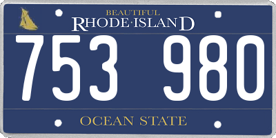 RI license plate 753980