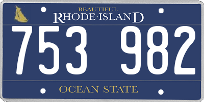 RI license plate 753982