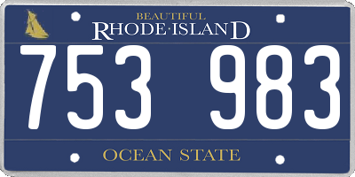 RI license plate 753983
