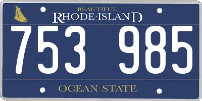 RI license plate 753985