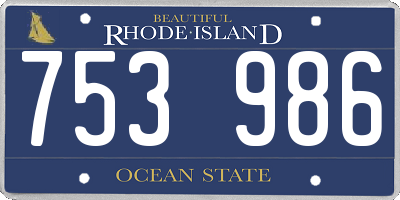 RI license plate 753986