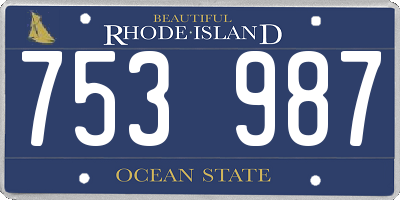 RI license plate 753987