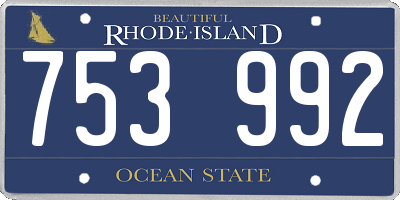 RI license plate 753992