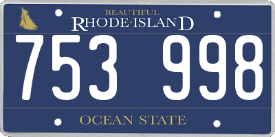 RI license plate 753998