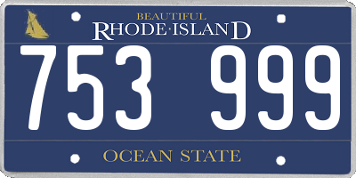 RI license plate 753999