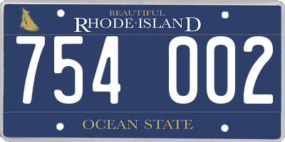 RI license plate 754002
