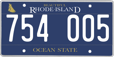 RI license plate 754005