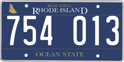 RI license plate 754013