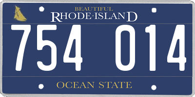 RI license plate 754014