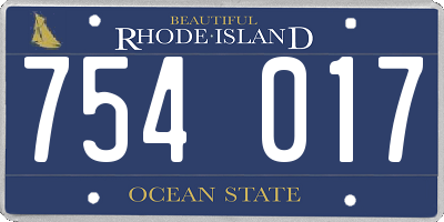 RI license plate 754017