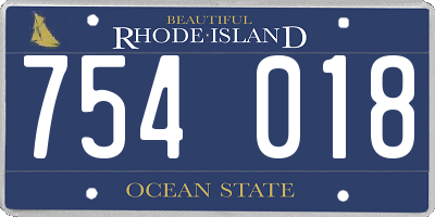 RI license plate 754018