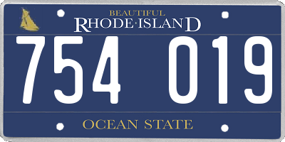 RI license plate 754019