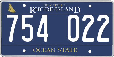 RI license plate 754022