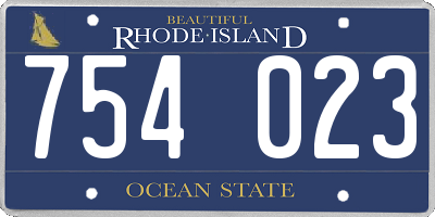 RI license plate 754023