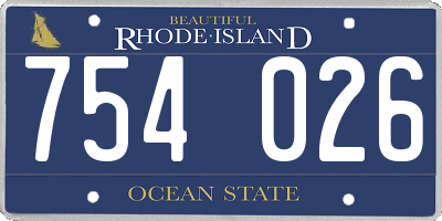 RI license plate 754026