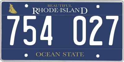 RI license plate 754027