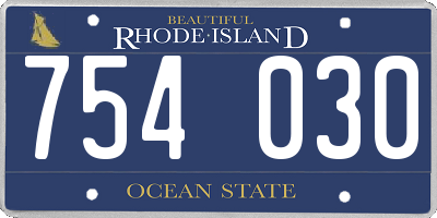 RI license plate 754030