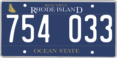 RI license plate 754033