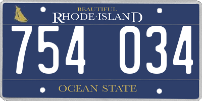 RI license plate 754034