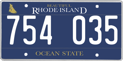 RI license plate 754035