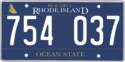 RI license plate 754037