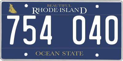 RI license plate 754040