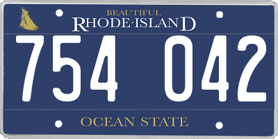 RI license plate 754042