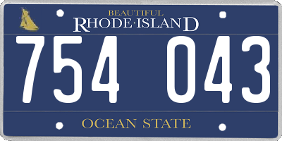 RI license plate 754043