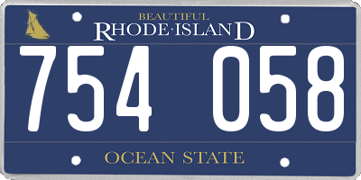 RI license plate 754058