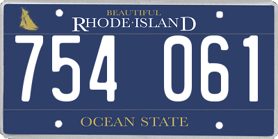 RI license plate 754061