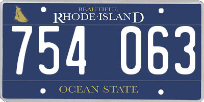RI license plate 754063