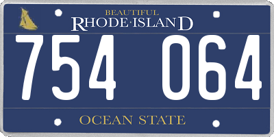 RI license plate 754064