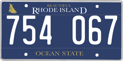 RI license plate 754067