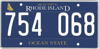 RI license plate 754068
