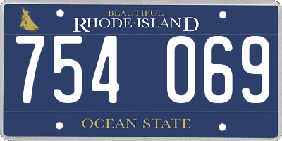 RI license plate 754069