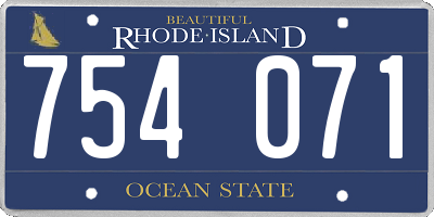 RI license plate 754071
