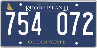 RI license plate 754072