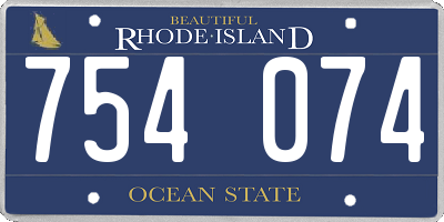 RI license plate 754074