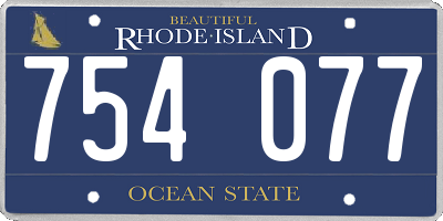 RI license plate 754077