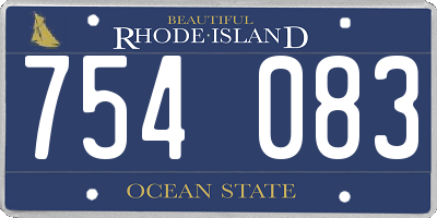RI license plate 754083