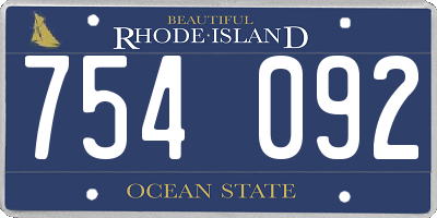RI license plate 754092